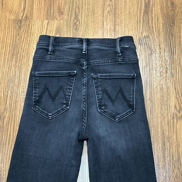 Mother The Hustler Ankle Fray Jeans Womens 23 Black Encounters At Night - Picture 9 of 10
